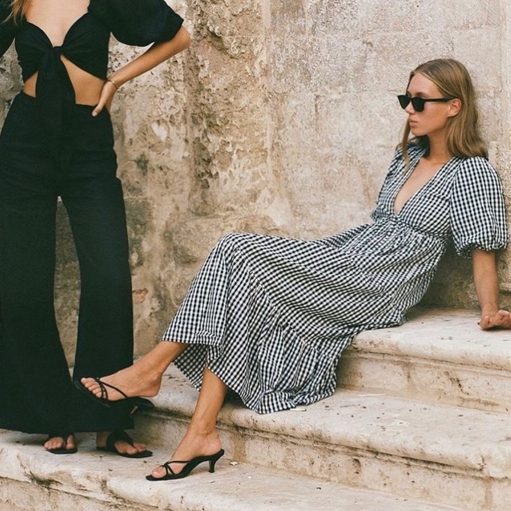 Faithfull the Brand Aberdeen gingham midi dress